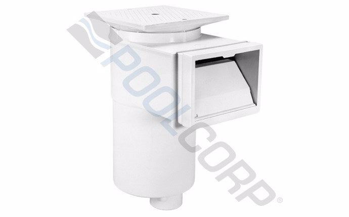 1 1/2" FPT White Auto-Skim Vinyl and Fiberglass Pool Skimmer Wide Track