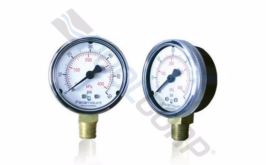 2" 060PSI 1/4" Bottom Mount Pressure Gauge